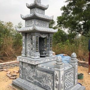 Mộ đá xanh đen 3 mái 10