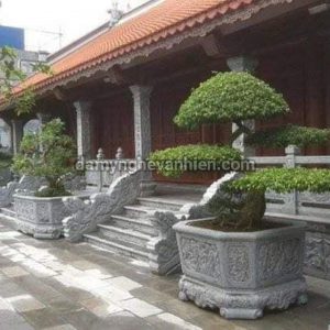Chậu cảnh đá xanh đen 12