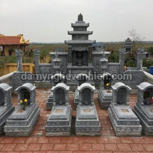 Mộ mái hòm đá xanh đen 7